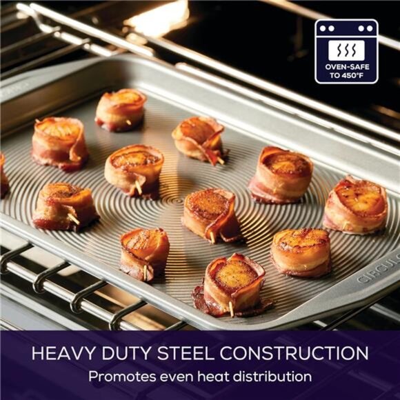 Bakeware Set Nonstick Cookie Baking Sheets, 2 Piece, Gray - Picture 5 of 8